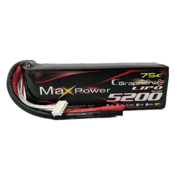 Maxpower Graphene Lipo 5200mAh 4S 14.8V 75C MP5275-4G