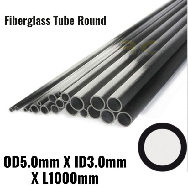 Fiberglass Tube Round OD5.0mm X ID3.0mm X L1000mm (1 pc) TR50