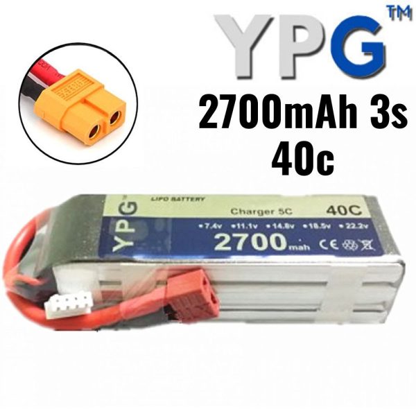 YPG 3s 11.1v 2700mah 40c Fit size for Dji phatom / 450 Heli 13120217