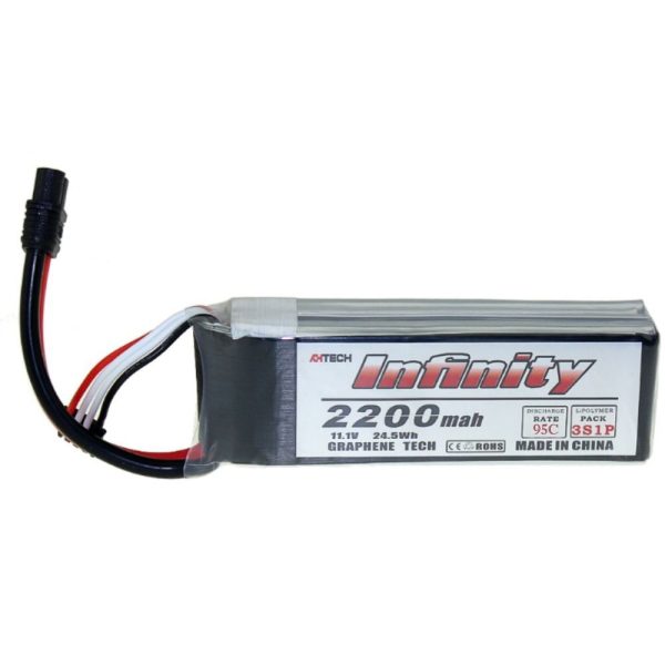 AHTECH Infinity 3S 11.1V 2200mAh 95C Graphene Lipo Battery with Dean Plug AI2200/95-3SD