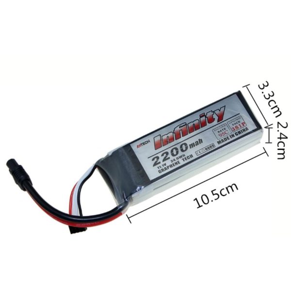 AHTECH Infinity 3S 11.1V 2200mAh 95C Graphene Lipo Battery with XT60 Plug AI2200/95-3SX