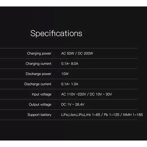 ISDT 608AC AC 50W DC 200W 8A BattGo Smart Battery Charger Discharger with Detachable Power Supply