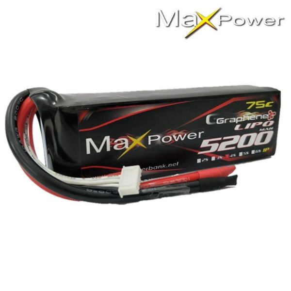 24940d2a55683da197e8c60d5502dd791596002057.jpg Maxpower Graphene Lipo 5200mAh 4S 14.8V 75C MP5275-4G