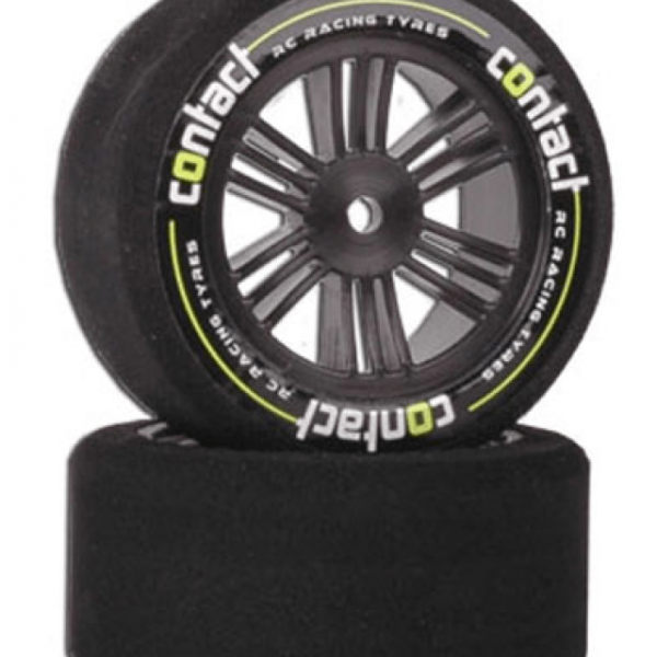 Contact RC Foam Tyres 1/10 Front L26mm 37Sh Jap Carbon Black ( 2pcs ) J13773