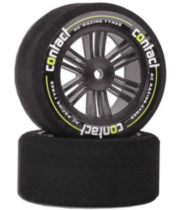 Contact RC Foam Tyres 1/10 Front L26mm 37Sh Jap Carbon Black ( 2pcs ) J13773