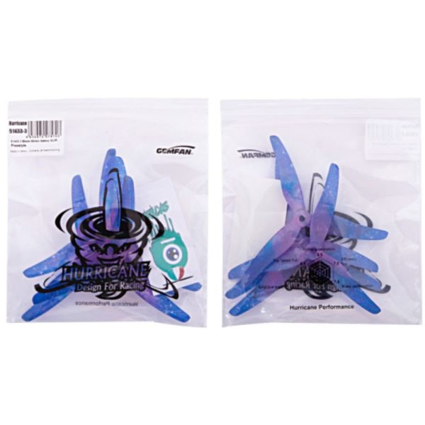 Gemfan LIMITED EDITION Skitzo Galaxy Hurricane 51433-3 5Inch M5 Hole 3-blade Propeller (2 pairs/4pcs) Gem51433-galaxy