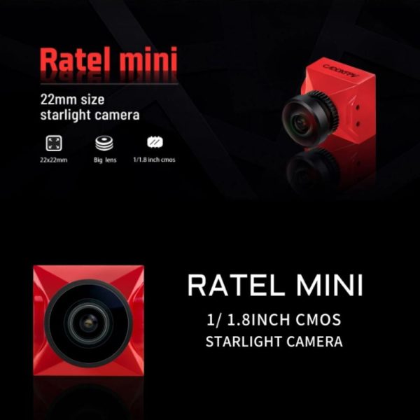 Caddx Ratel Mini 1.8mm 1/1.8'' Starlight HDR Sensor Super WDR 1200TVL Mini Size FPV Camera WN220