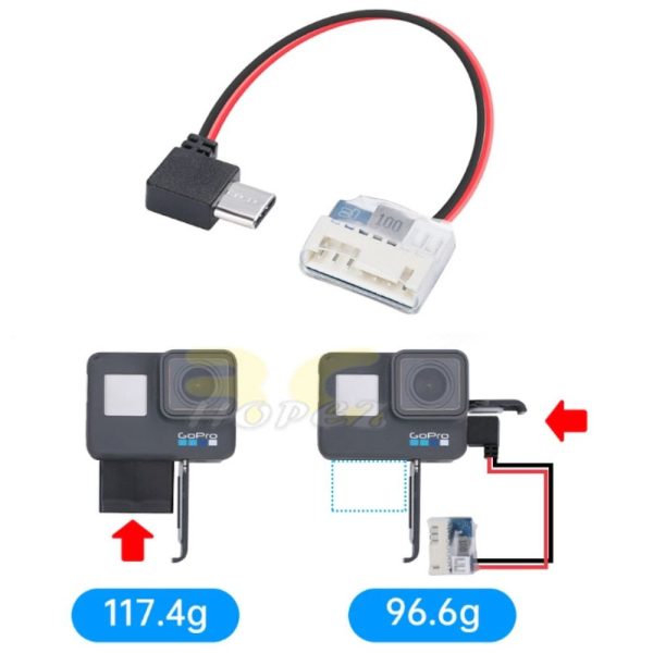 iFlight Upgraded 90Â° Type C to 5V Balance Plug Power Cable for GoPro Hero 6/7/8/9 MX9141