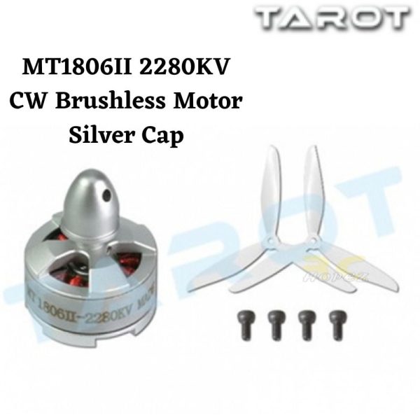 3a3ebc13e2f38971283c9b85495882111612764432.jpg Tarot MT1806II 2280KV CW Brushless Motor Silver Cap TL300H6
