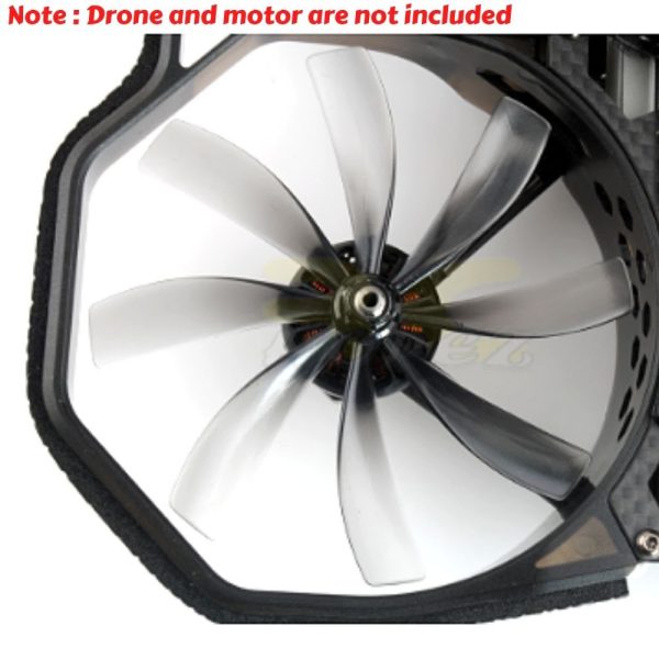 41f42196214938f7f6156a39820fbb501617177531.jpg HQProp Cinewhoop Duct-89MMX8 Grey 5MM Hole 8-blade Propeller (2 pairs/4pcs) HQD89