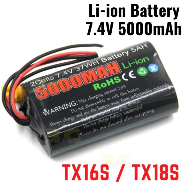 457d2ae9c65a9aae04c0c7a1282daede1605252423.jpg 2S 5000mah 7.4V Li-ion Battery with XT30 Plug Compatible for TX16S / TX18S BG5000