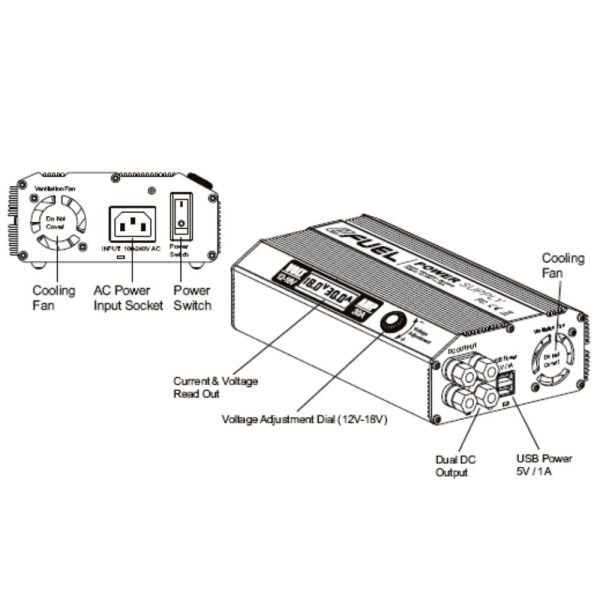 eFuel 100-240V AC to 12-18V DC power 30A 540 Watt Output Switching LC-Imax30A