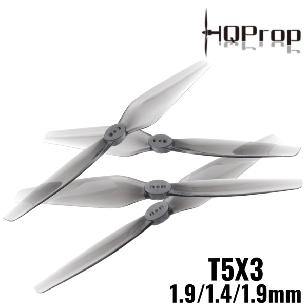 574e0e12d68aa8c3bd3fb02358a3784f1587670750.png HQProp Durable Prop T5X3 1.9/1.4/1.9mm Hole 2-blade Propeller (2 pairs/4pcs) HQT53