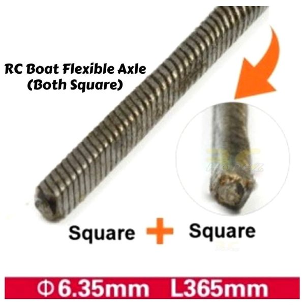 RC Boat Flexible Axle (Both Square) Positive Dia. =Ï†6.35 Side=5X5mm Length=365mm 510B63