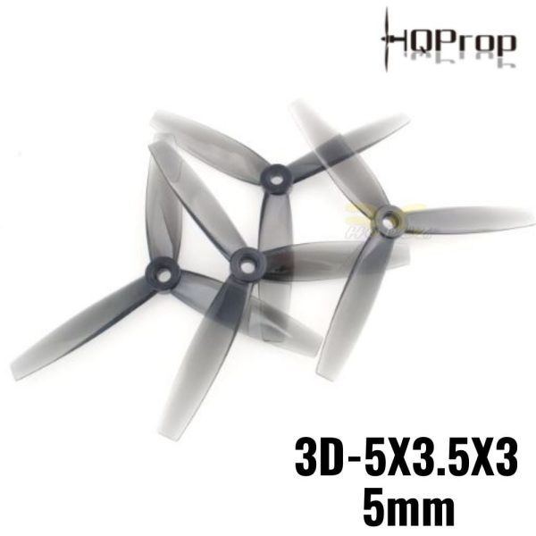 HQProp 3D-5X3.5X3 Light Grey 5mm Hole 3-Blades propeller (2pairs/4pcs) HQ535