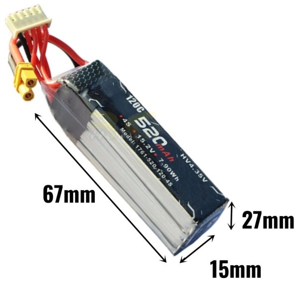 6e37ef2bb5e31eacba57d3c60ec159931607684595.jpg Alienmodel 4S HV 15.2V 520mAh 120C Lipo Battery with XT30 Plug AL520/120-4S