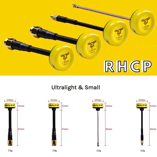 1 Pc Speedy Bee 5.8 GHz Antenna RHCP - ( SMA / RP-SMA / MMCX / UFL ) XJ337