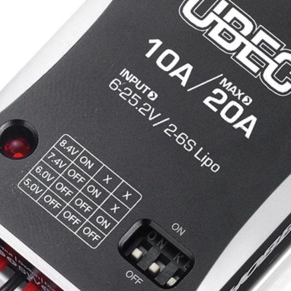 762b774ef20f5a1e40879a3fa259e71a1574842578.jpg Hobbywing UBEC-10A 2-6S Switch-Mode for RC Model (Output 5.0V6.0V7.4V8.4V)