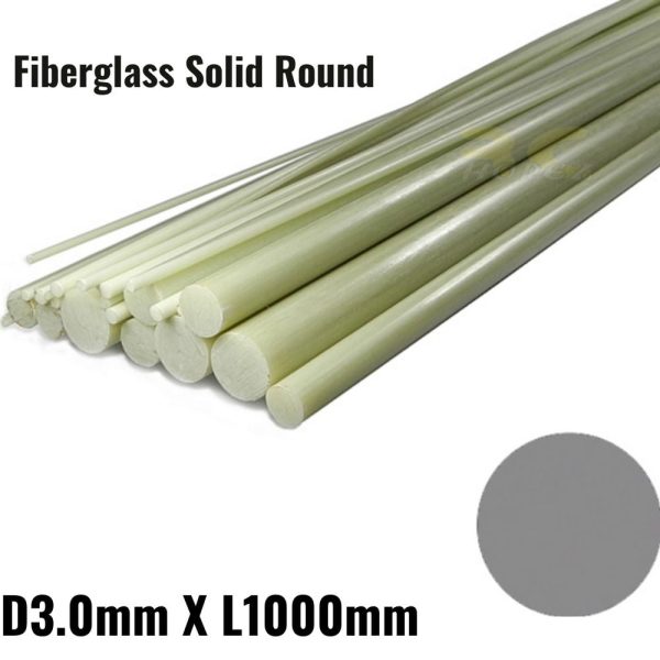Fiberglass Solid Round D3.0mm X L1000mm (1 pc) SR30