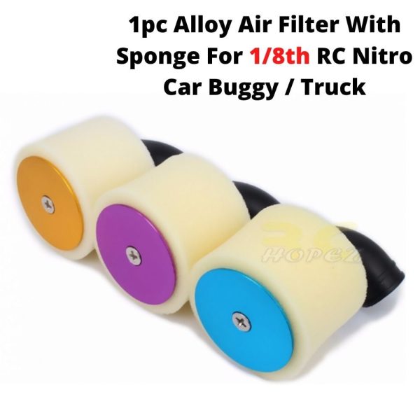 79080554439c8dff41369e62f1ae04811615973039.jpg 1pc Alloy Air Filter With Sponge For 1/8th RC Nitro Car Buggy / Truck N10004