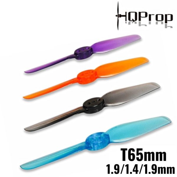 HQProp Durable T65mm 1.9/1.4/1.9mm Hole 2-blade Propeller (5 pairs/10pcs) HQT65