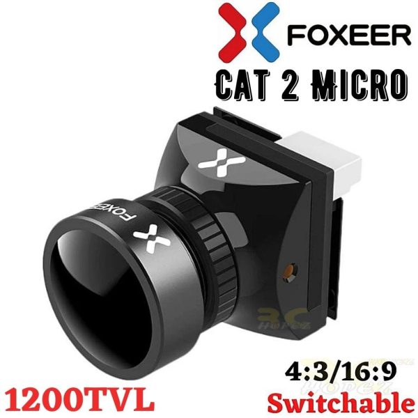 Foxeer Cat 2 Micro 2.1mm 1200TVL 0.0001lux StarLight 6ms Low Latency NTSC/PAL 16:9/4:3 Switchable FPV Camera XJ501
