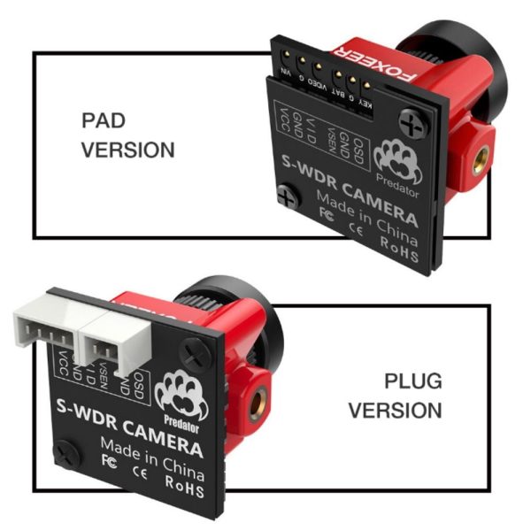 1 PC Foxeer Micro Predator V4 Super WDR 4ms Latency 1000TVL 1.7mm FPV Racing Camera with OSD FX410