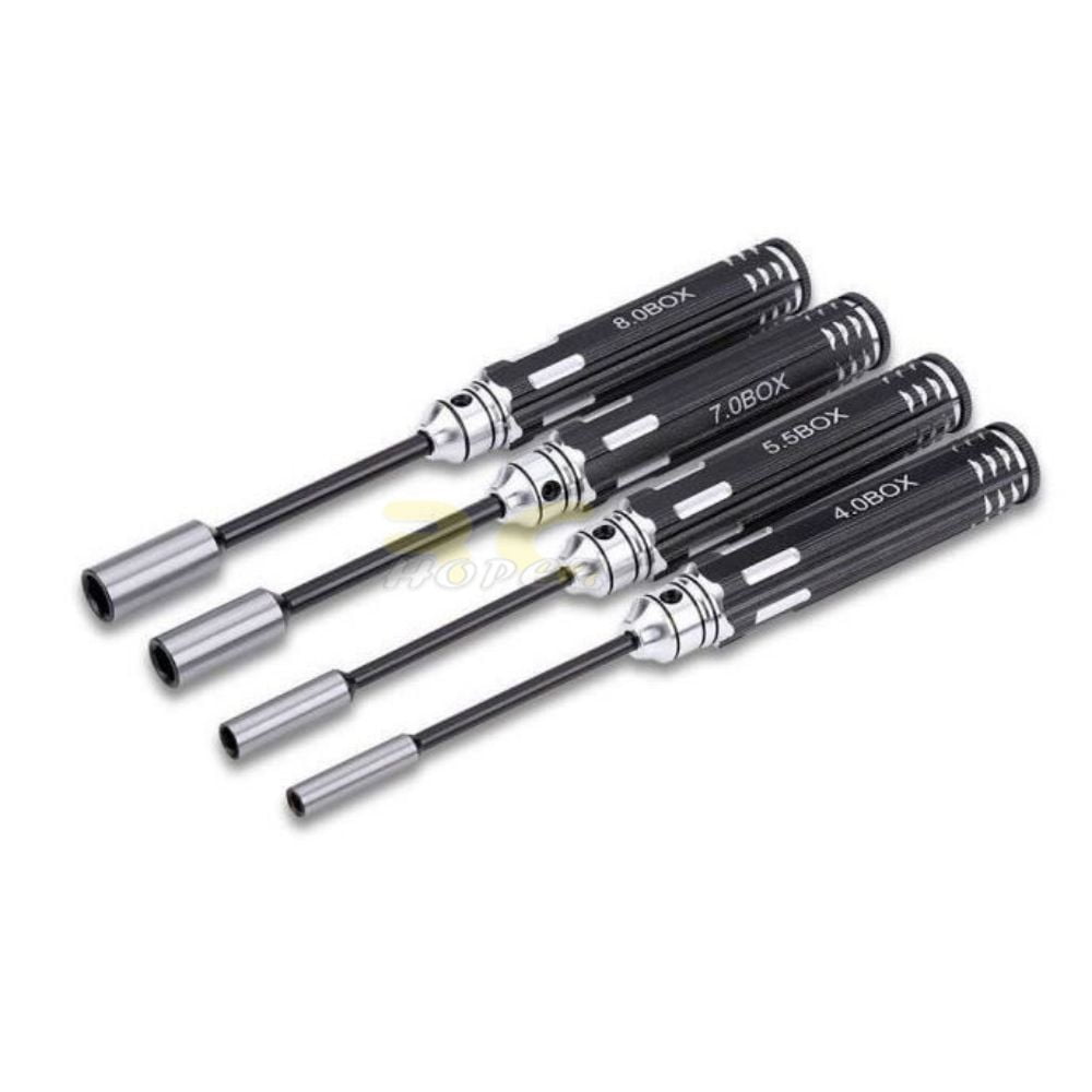4PCS 4.0mm 5.5mm 7.0mm 8.0mm Hex Socket Nut Driver Set for RC Cars / Airplanes Tools Kits YZ025
