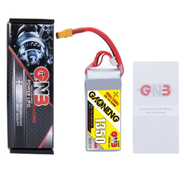 Gaoneng GNB 11.1v 1350mah 100c 3s Lipo Battery with XT60 Plug (2020 series) GNB1350/100-3S