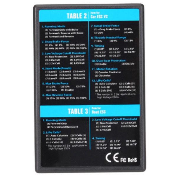 92936d1a84d2d7a8b0303e2a3ebbed7c1570270997.jpg Hobbywing LED Program Card For XERUN and EZRUN series ( Version 2.0 ) Car ESC EM-004