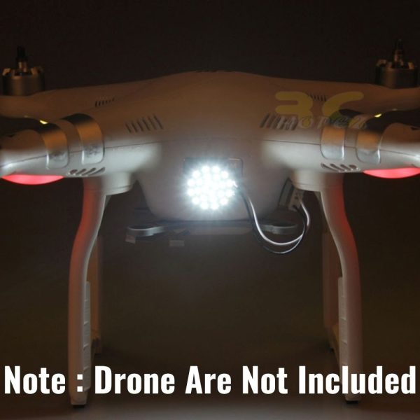 Ultra-light LED Circle Head Light Lamp Night Light Spotlight with Depressurization Module Accessory for DJI Phantom 3 DJI-LED03-W