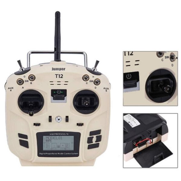 Jumper T12 OpenTX 16CH Radio Transmitter with JP4-in-1 Multi-protocol RF Module for Frsky JR Flysky