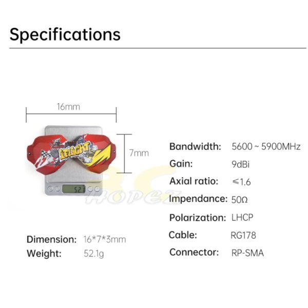 9796bcf9e996cb0bd8c3ca2731c87faf1607230679.jpg iFlight Crystal HD Color Bomb Design Patch and Color Mushroom 5.8GHz Directional Antenna MX9147-RY
