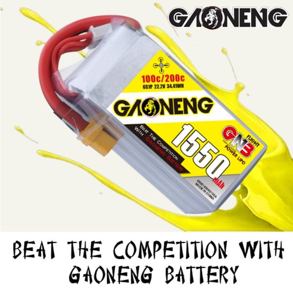 9b5bc8e1076d6db11047606381f6ac4c1578570224.jpg Gaoneng GNB 22.2v 1550mah 100c 6s Lipo Battery with XT60 Plug (2020 series) GNB1550/100-6S