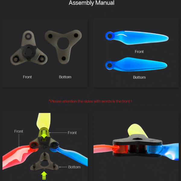Dalprop Fold F5 5.1 x 4.75 5mm Hole Folding Propeller (4 hub, 12 blades) DF51475