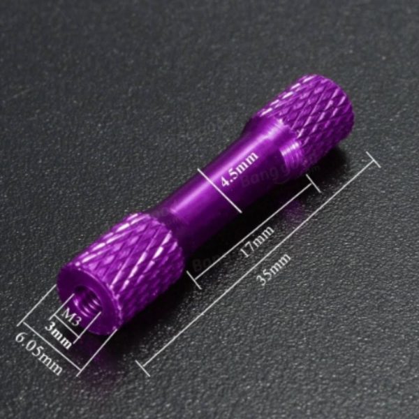 M3X35mm Standoffs Knurled Round Spacers Aluminum Purple 6 pcs XJ027P