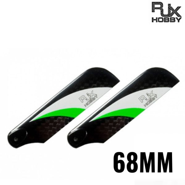 RJX Vector Green And White 68mm Tail CF Blades V68GW