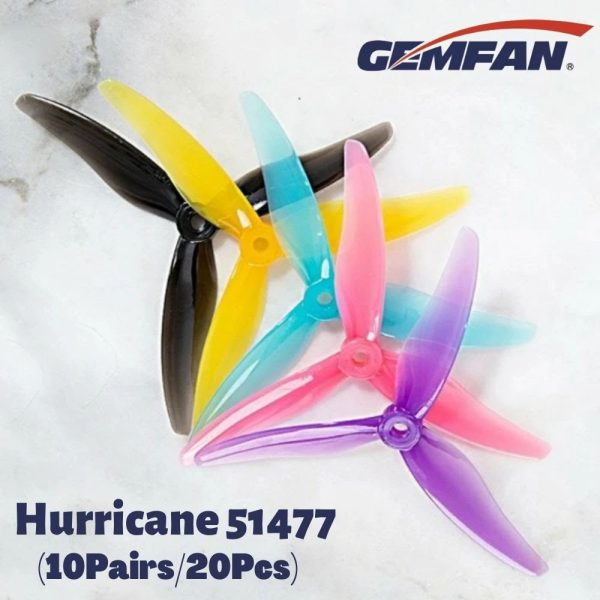 Gemfan 51477 Hurricane 3-Blade 5-Inch Propeller (10 pairs/20pcs) Gem51477-10p