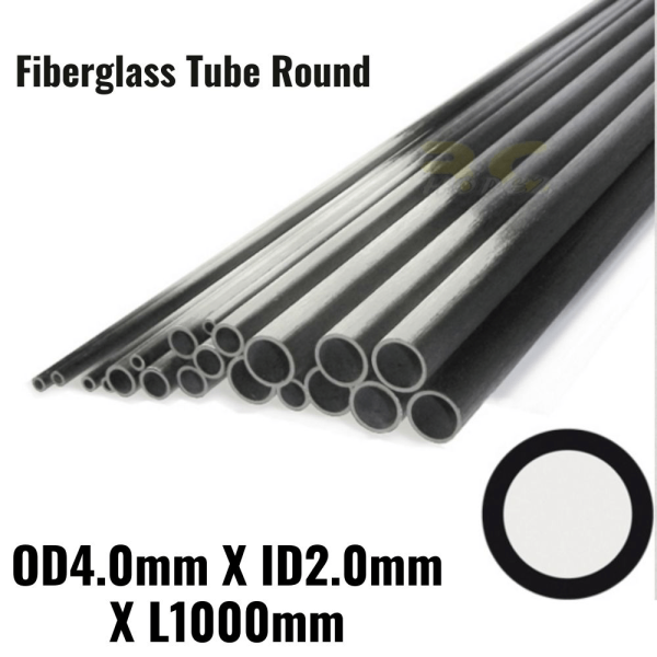 Fiberglass Tube Round OD4.0mm X ID2.0mm X L1000mm (1 pc) TR40