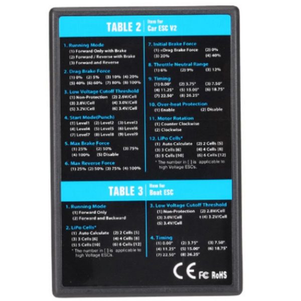 c593a04983f5383d484261deb740ae161570269227.jpg Hobbywing LED Program Card For SEAKING series boat ESC ( Version 2.0 ) EM-005