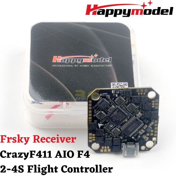 Happymodel CrazyF411 AIO F4 2-4S (25.5x25.5) FC Built-in 20A BL_S ESC & Frsky Receiver for Toothpick HP20A-FR