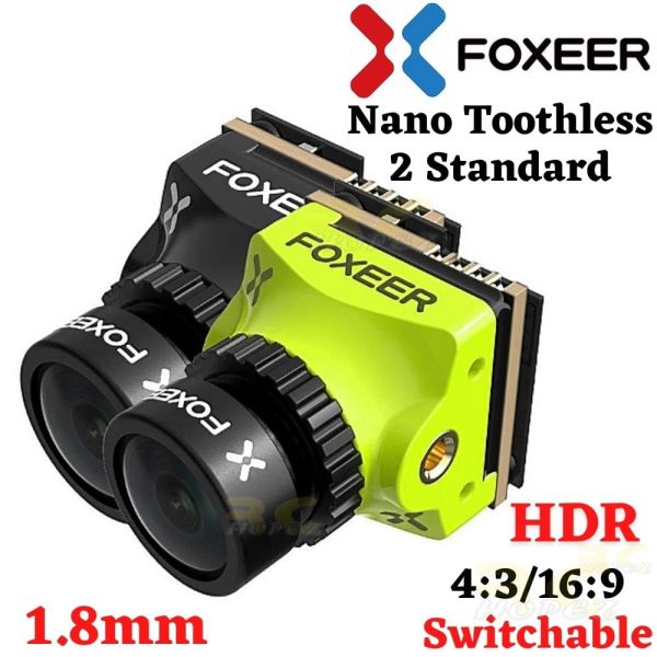 Foxeer Nano Toothless 2 Standard 1200TVL 1.8mm FPV Camera 0.0001lux HDR 1/2 CMOS Sensor Support OSD F405 F722 FC XJ398