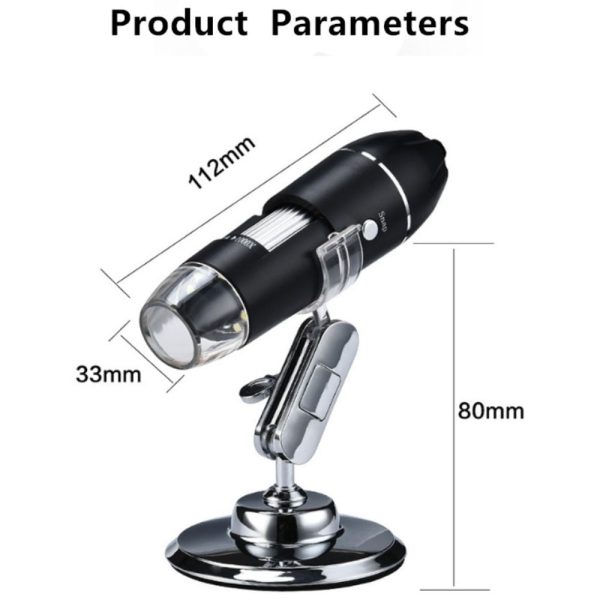 2MP 1000X 8 LED USB 2.0 Digital Microscope Endoscope Zoom Camera Magnifier+Stand TY1010