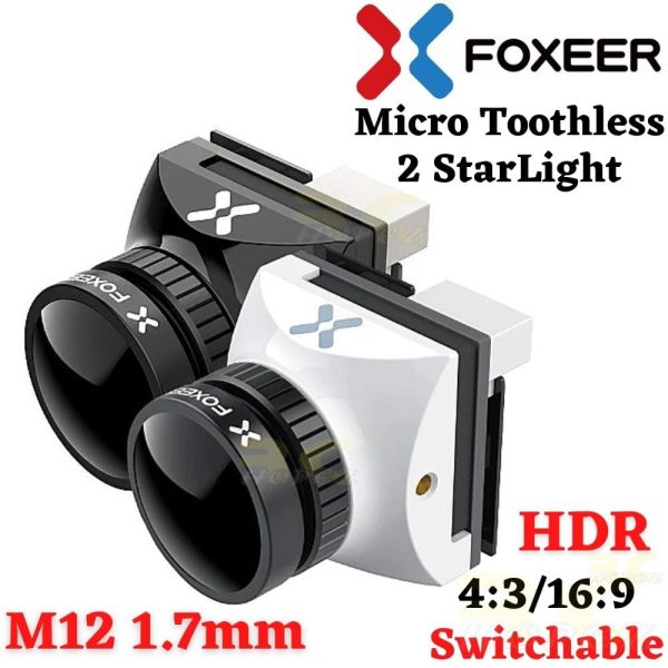 Foxeer Micro Toothless 2 StarLight 1200TVL 1.7mm(M12) 5MP FPV Camera HDR 1/2 CMOS Sensor Support OSD F405 F722 FC XJ397