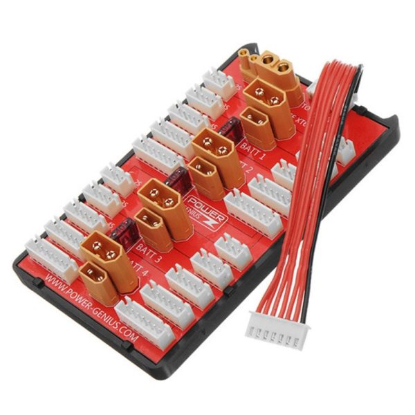 dc437d9d37aa4332394855fb7c67123d1582714399.jpg 2 in 1 PG Parallel Charging Board XT30 XT60 Plug Supports 4 Packs 2-6S Lipo Battery WEM-35A