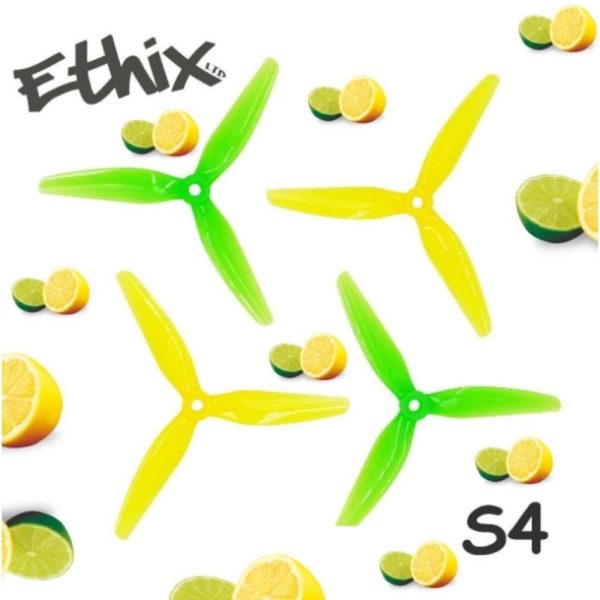 e2607221d0e3b84f63ee87cb7b24ee2e1581244790.jpg HQProp Ethix S4 Lemon Lime 5mm Hole 3-blade Propeller (2 pairs/4pcs) HQES4
