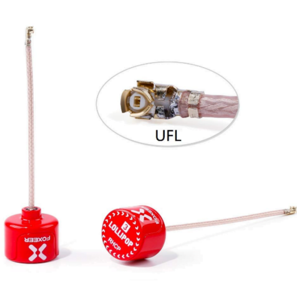 1 Pc 85.5mm Foxeer Lollipop 3 5.8G 2.5Dbi TX RX RHCP FPV UFL Antenna MX306