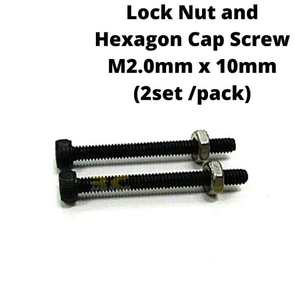 ed2162a2dcd6b49f13e3fe13be91de2c1612080194.jpg Lock Nut and Hexagon Cap Screw M2.0mm x 10mm (2set /pkt) CM2010-N