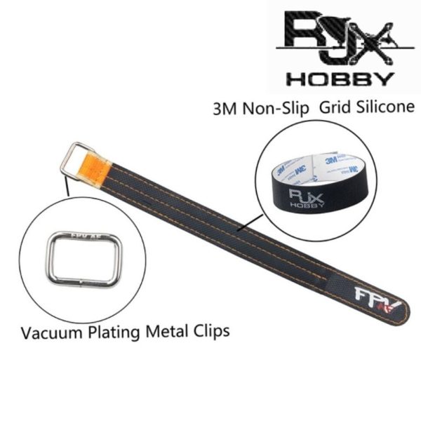 1 Pc 250x20mm FPV AF Kevlar Battery Strap w/Kevlar Stitching Rubber Grip and Metal Buckle AF004