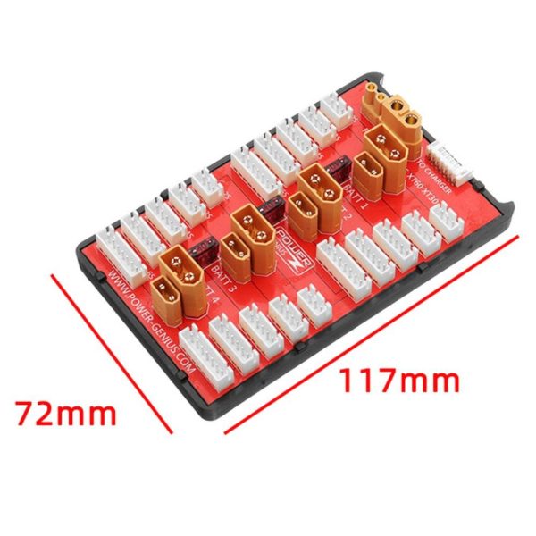 fb3023abb57cd779c1204da725a1abac1582714400.jpg 2 in 1 PG Parallel Charging Board XT30 XT60 Plug Supports 4 Packs 2-6S Lipo Battery WEM-35A
